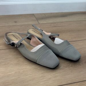 C.Paravano grey sling back flats